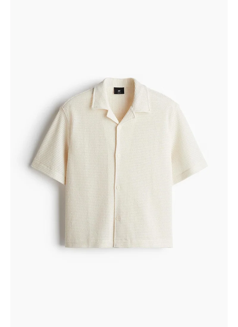 H&M Loose Fit Waffled resort shirt