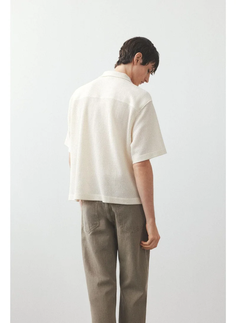 H&M Loose Fit Waffled resort shirt