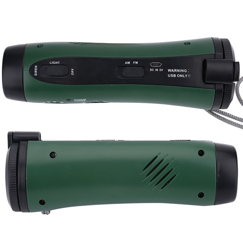 Hand Crank LED Emergency Flashlight: Portable Lightweight Durable - Multi-Function Radio Phone Charger for Outdoor Emergency Use - Image 2