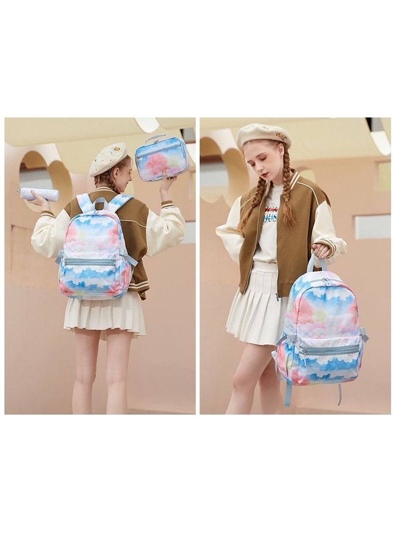 Aolida 3-Piece Fresh Contrasting Colors Style School Backpacks For Girls Reduced Weight Printed Backpacks Set - Image 3