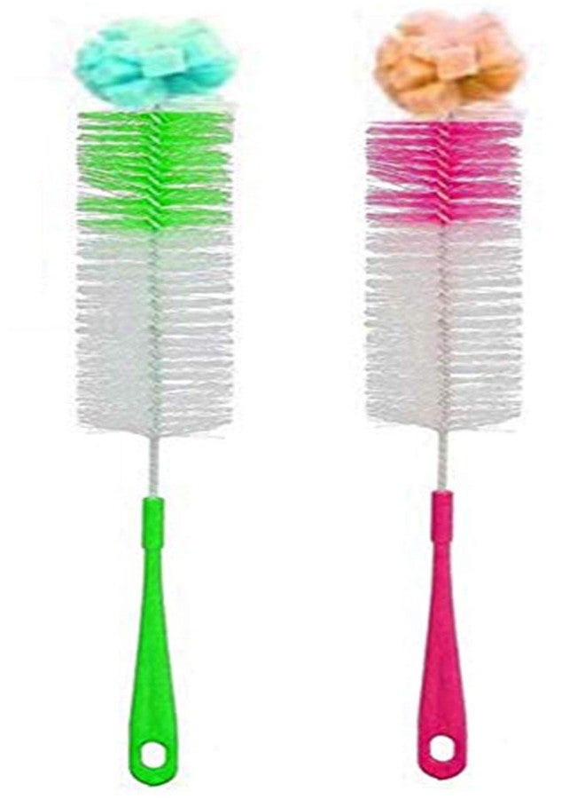 Homenique Set of 2 Sponge Bottle Cleaning Brush (Colour May Vary) - Pack of 2 - Image 1