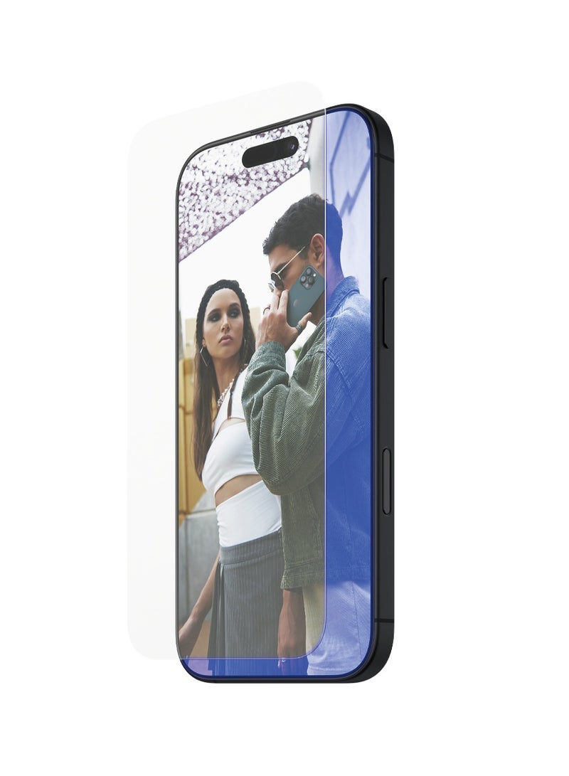 PanzerGlass حماية SAFE من PanzerGlass® ضد الضوء الأزرق لآيفون 16 - زجاج معاد تدويره بنسبة 60%، طلاء خالي من البقع - مع مساعدة في التركيب لتسهيل التثبيت، واقي شاشة زجاجي مقسى لآيفون 16 - Image 2