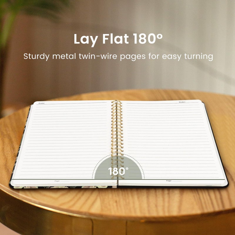 Taja Lined Spiral Journal Notebook For Women  A5 Cute College Ruled Hardcover Notebook For Work & Note Taking  Pretty Journal For Writing  140 Pages  Dark Botanica - Image 4