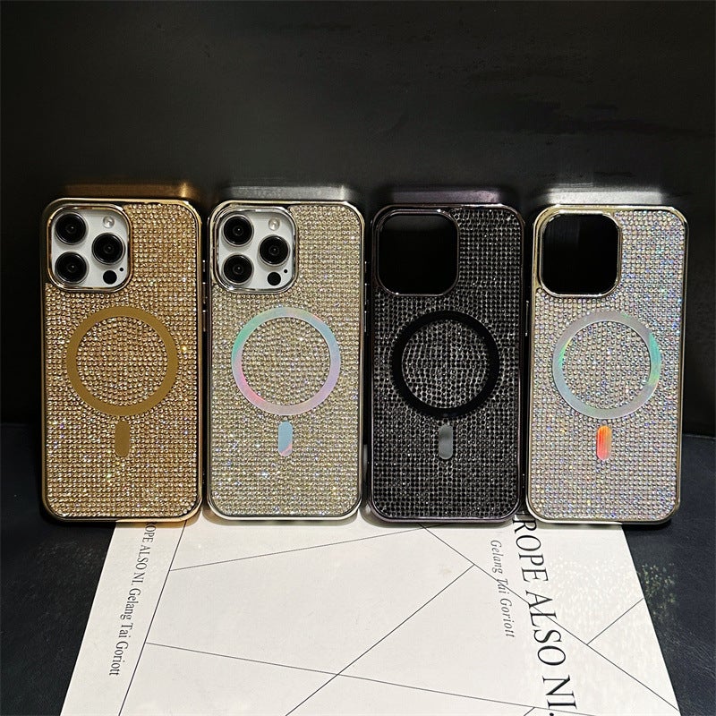 Thousand Diamond Magnetic Shell for iPhone15plus Phone Case 13 Girl Flash Diamond 11 Apple 14 Luxury 16 - Image 4