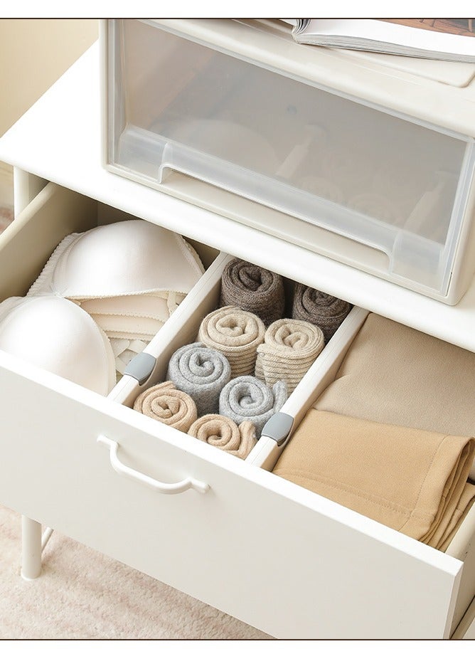 Mmmon Drawer Dividers for Clothes 6 PackAdjustable 4" High Expandable from 11.6"-17'Dresser Drawer Organizer, Plastic Separators forDresser, Baby Clothing, Kitchen, Cosmetic and OfficeStorage  - Image 5