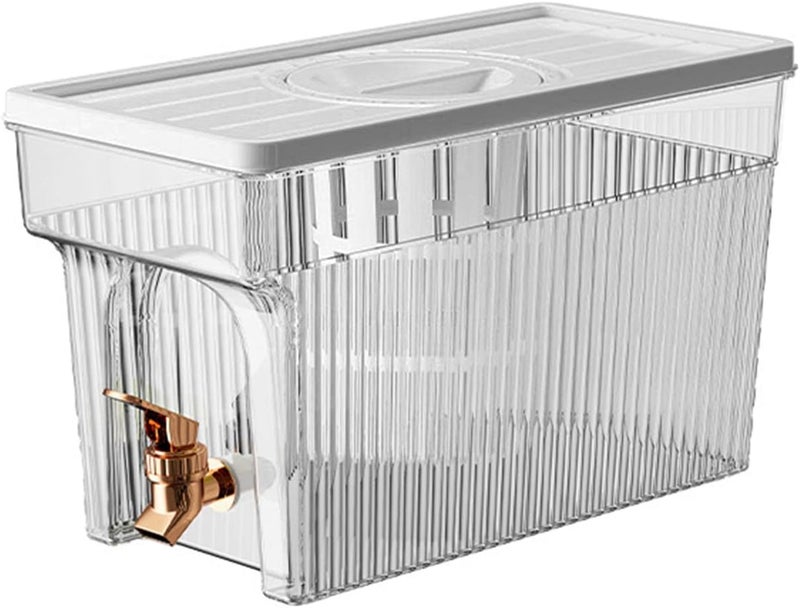 Fridge Dispenser 3L Large Capacity Cold Drink Dispenser for Iced Tea & Lemonade with Faucet, Built-in, Injection Port, Fit for Standard Refrigerator Doors (White) - Image 4