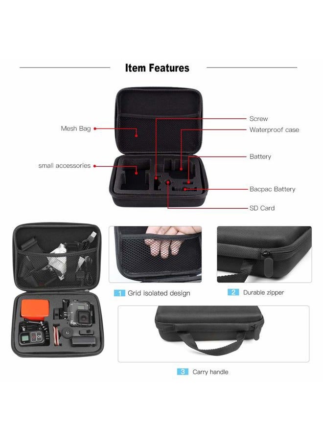TEKCAM Action Camera Carrying Case Protective Storage Bag Compatible with Gopro Hero 13 12 11 10 9 8 7/AKASO EK7000/Brave 4/Brave 7 LE/Brave 8/APEMAN/APEXCAM/Dragon Touch Action Camera (Medium) - Image 3