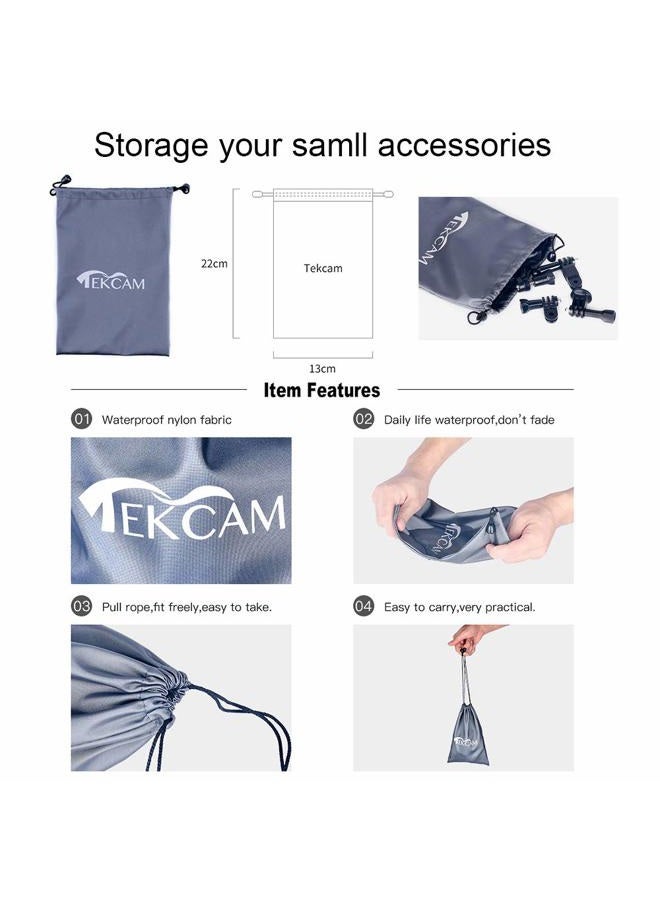 TEKCAM Action Camera Carrying Case Protective Storage Bag Compatible with Gopro Hero 13 12 11 10 9 8 7/AKASO EK7000/Brave 4/Brave 7 LE/Brave 8/APEMAN/APEXCAM/Dragon Touch Action Camera (Medium) - Image 4