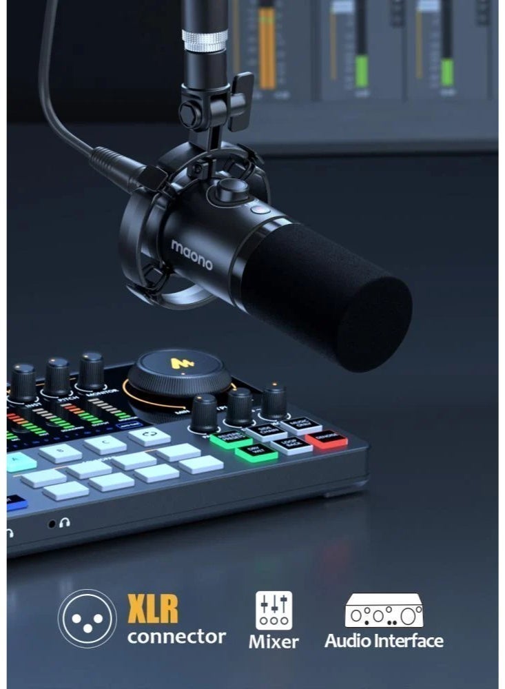 ماونو مايكروفون MAONO PD200X الديناميكي الاحترافي USB/XLR للبودكاست والبث المباشر والألعاب وصناعة المحتوى | 24-bit/48kHz | عزل ضوضاء احترافي Cardioid | مراقبة صوت مباشرة Zero Latency | RGB قابل للتخصيص | متوافق مع PC و Mac و PS4 و PS5 - Image 4