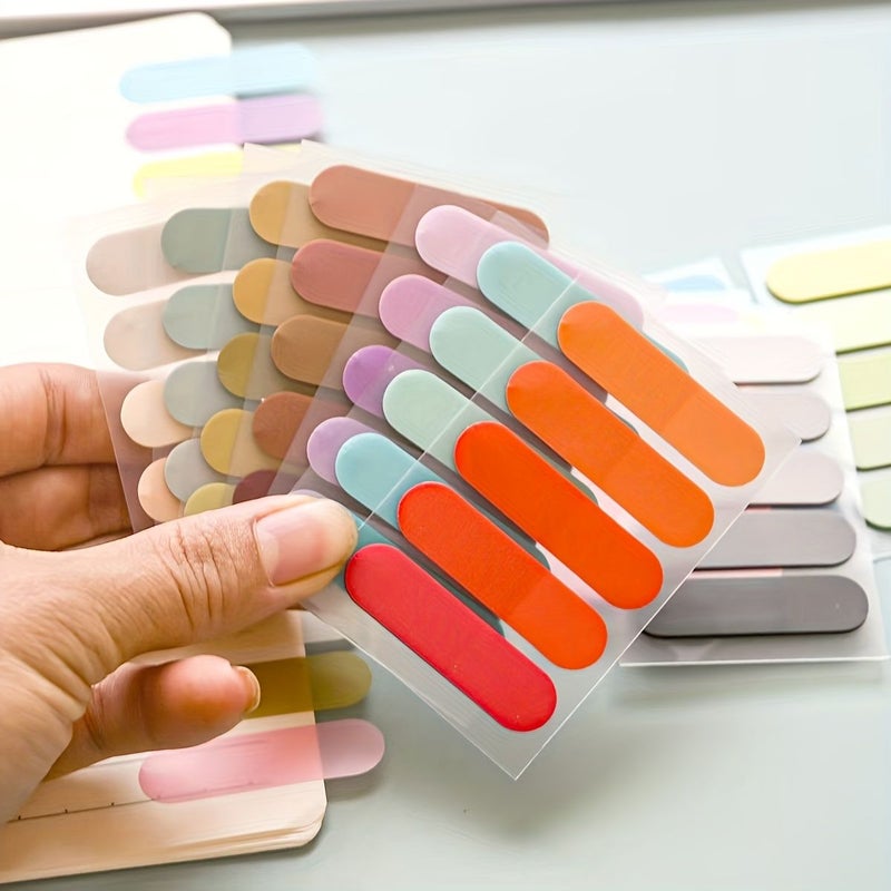 12 Pcs Gradient PET Round Head Sticky Notes Morandi Style Memo Pads For School Study Office - Image 5