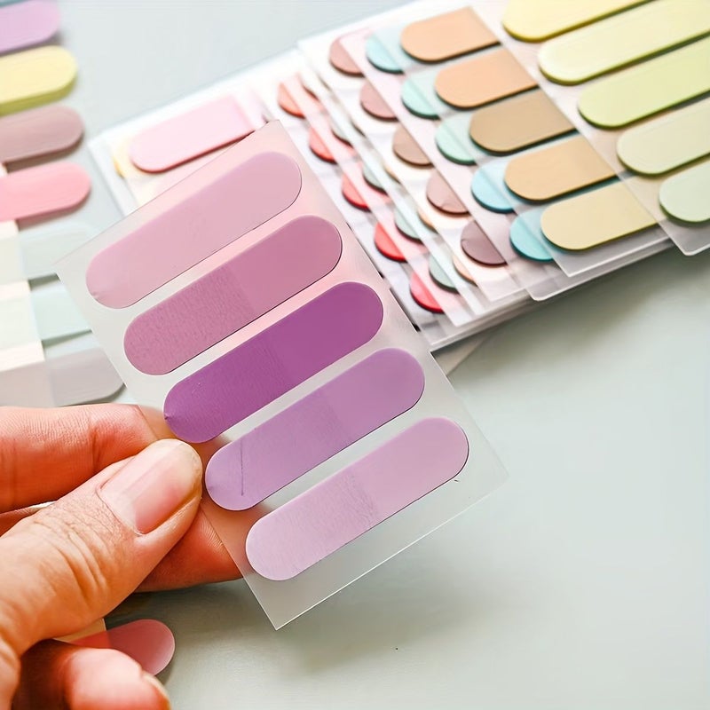12 Pcs Gradient PET Round Head Sticky Notes Morandi Style Memo Pads For School Study Office - Image 4