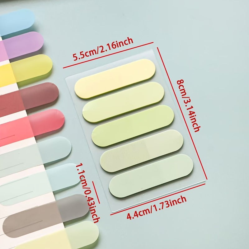 12 Pcs Gradient PET Round Head Sticky Notes Morandi Style Memo Pads For School Study Office - Image 2