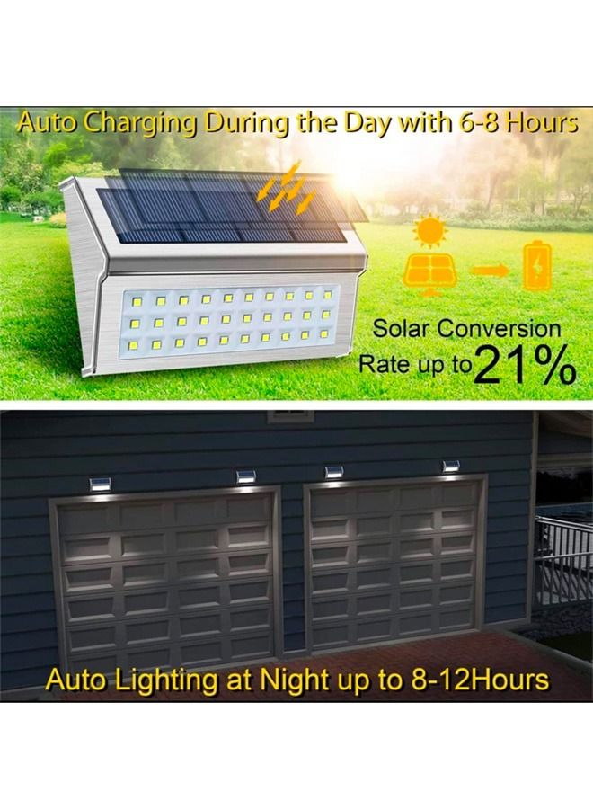 BLUE CORAL 4 Pack Solar Deck Lights, Solar Powered, Waterproof, Ideal Outdoor Lights for Step Stair Deck Fence Path Patio Pathway, Cool Warm  - Image 3