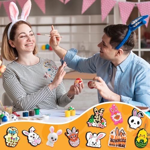 Gibleitz Easter Focal Beads Bulk 50PCS Different Silicone Bunny Focal Beads for Pens/Necklace/Keychains/Bracelets Easter Day Gifts - Image 3