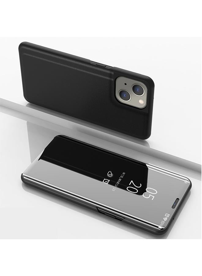 اس-توب جراب لهاتف iPhone 14 Plus، جراب هاتف جلدي أفقي قابل للطي مع حامل، مرآة مطلية - Image 1