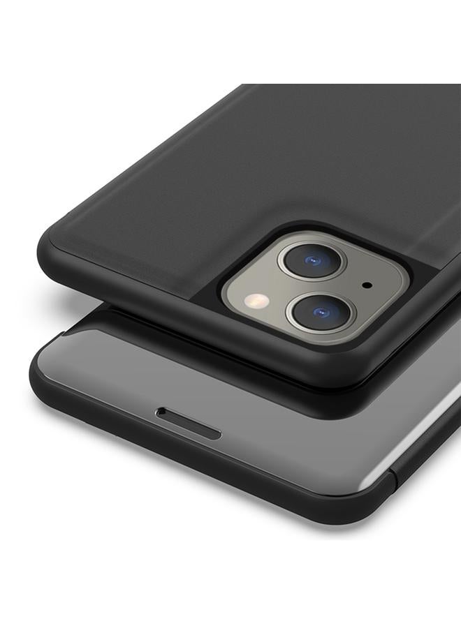 اس-توب جراب لهاتف iPhone 14 Plus، جراب هاتف جلدي أفقي قابل للطي مع حامل، مرآة مطلية - Image 4