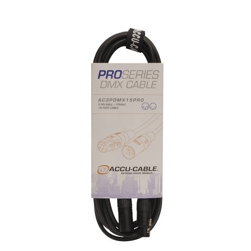 Accu Cable PRO Series DMX Stage Light Cable 3 Pin Connection AC3PDMX15PRO 15 FT