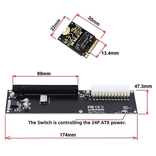 Chenyang تشين يانغ Oculink SFF-8612 إلى PCI-E 3.0/4.0 M.2 M-Key إلى محول PCIe 3.0/4.0 X16 لبطاقة الرسوميات الخارجية eGPU/GPD Win Max2 وبطاقة SSD - Image 5