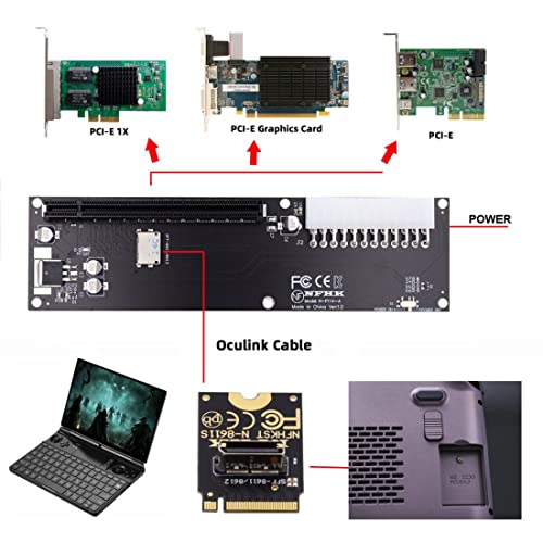 Chenyang تشين يانغ Oculink SFF-8612 إلى PCI-E 3.0/4.0 M.2 M-Key إلى محول PCIe 3.0/4.0 X16 لبطاقة الرسوميات الخارجية eGPU/GPD Win Max2 وبطاقة SSD - Image 3