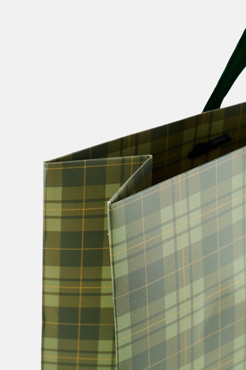 Muy Mucho Paper Gift Bag with Christmas Label, Dark Green - Image 3