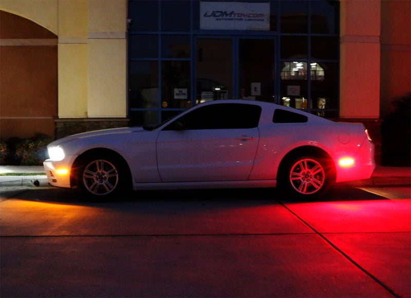 iJDMTOY Smoked Lens Red Full LED Rear Side Marker Light Kit Compatible With Ford 2010-14 Mustang, Powered by 45-SMD LED, Replace OEM Back Sidemarker Lamps - Image 4