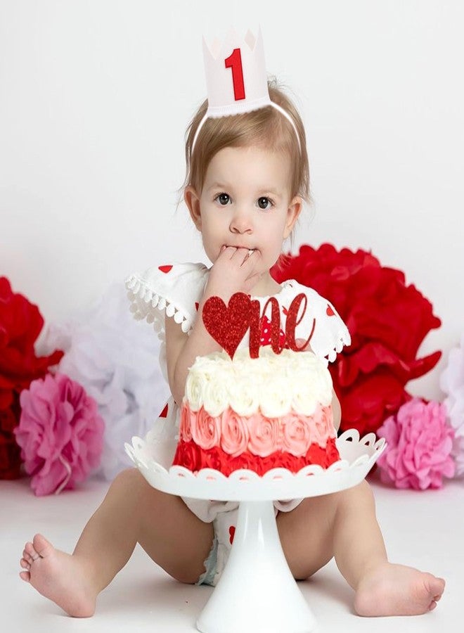 HIKLO First Birthday Crown - Crown Hat for Baby Boy/Girl, 1st Birthday Party Decoration, Cake Smash Photo Props, Outfits for Baby (Red First Birthday Crown) - Image 5