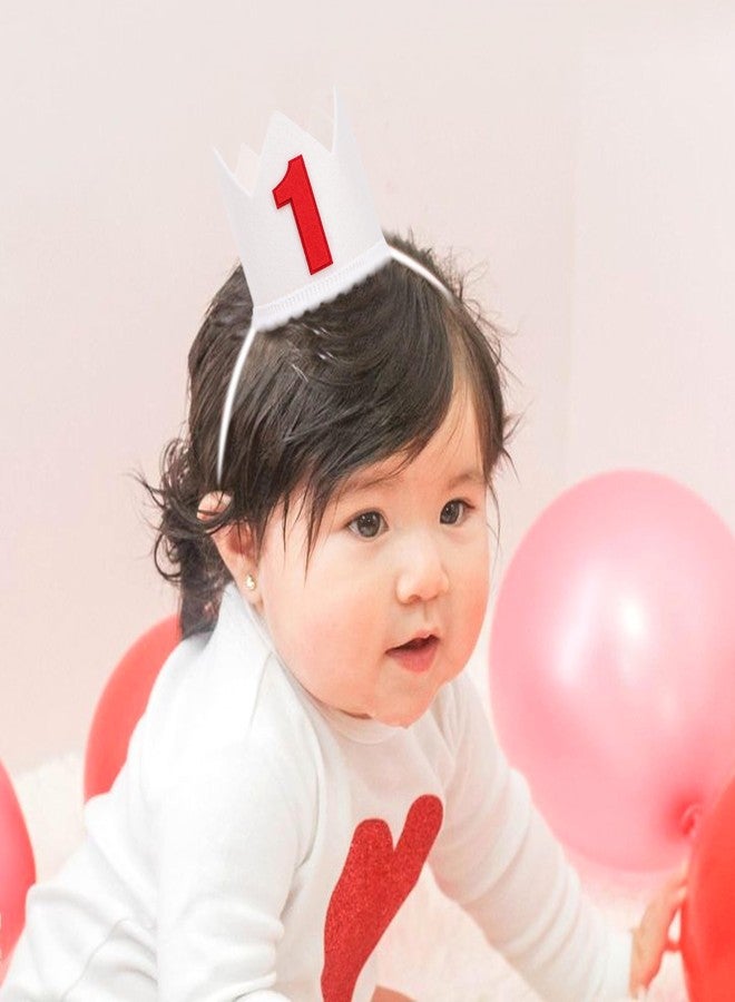 HIKLO First Birthday Crown - Crown Hat for Baby Boy/Girl, 1st Birthday Party Decoration, Cake Smash Photo Props, Outfits for Baby (Red First Birthday Crown) - Image 3