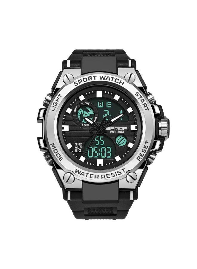 Sanda Men's Watches Sports Outdoor Waterproof Watches Men's Date Multifunction Stopwatch Analog Watch - Image 2