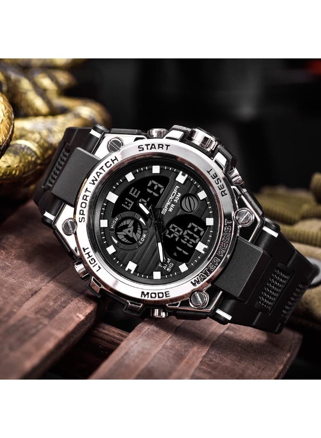 Sanda Men's Watches Sports Outdoor Waterproof Watches Men's Date Multifunction Stopwatch Analog Watch - Image 3