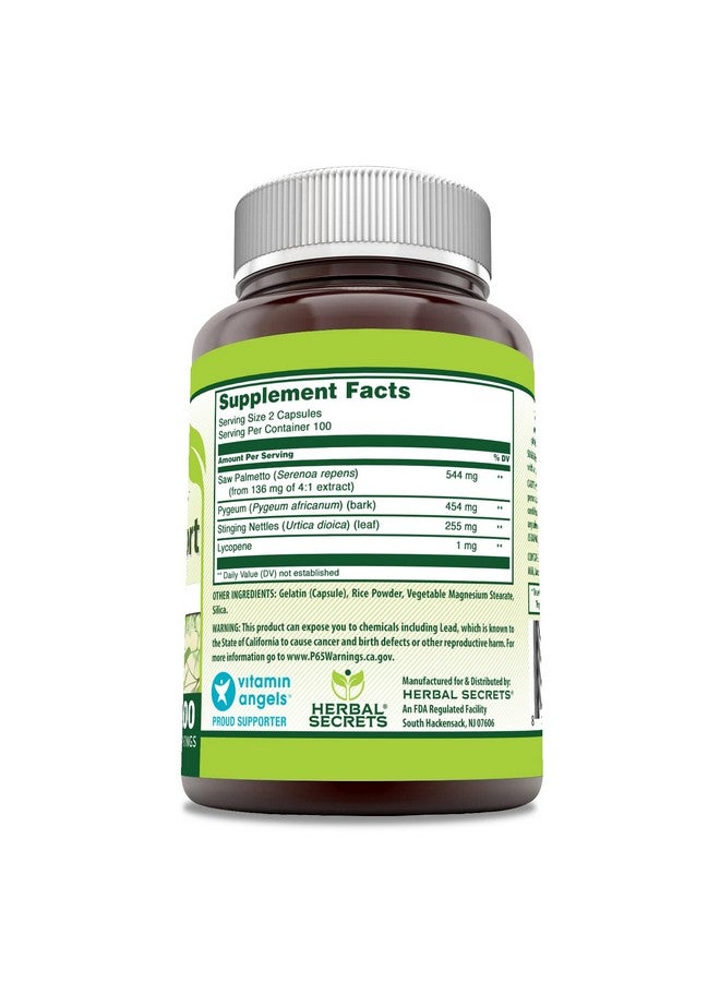 Herbal Secrets Prostate Support Supplement | 100 Mg Per Serving | 200 Capsules | Non-GMO | Gluten Free | Made in USA - Image 2