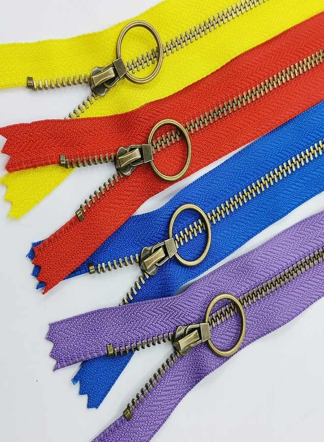 Wonesifee Metal Zippers 12pcs #3 Antique Brass Close-end Non-Separating Zippers Assorted Color for Purses Bags Pockets Handbags DIY Sewing 15cm/6inch - Image 4