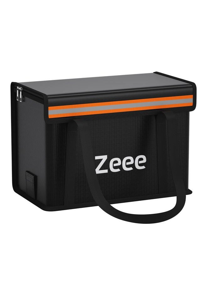 Zeee Lipo Battery Bag Fireproof Explosionproof Safe Bag Extra Large Capacity Lipo Battery Storage Guard Safe Pouch for Charge & Storage(14.17 * 7.87 * 9.84in) - Large Size - Image 1