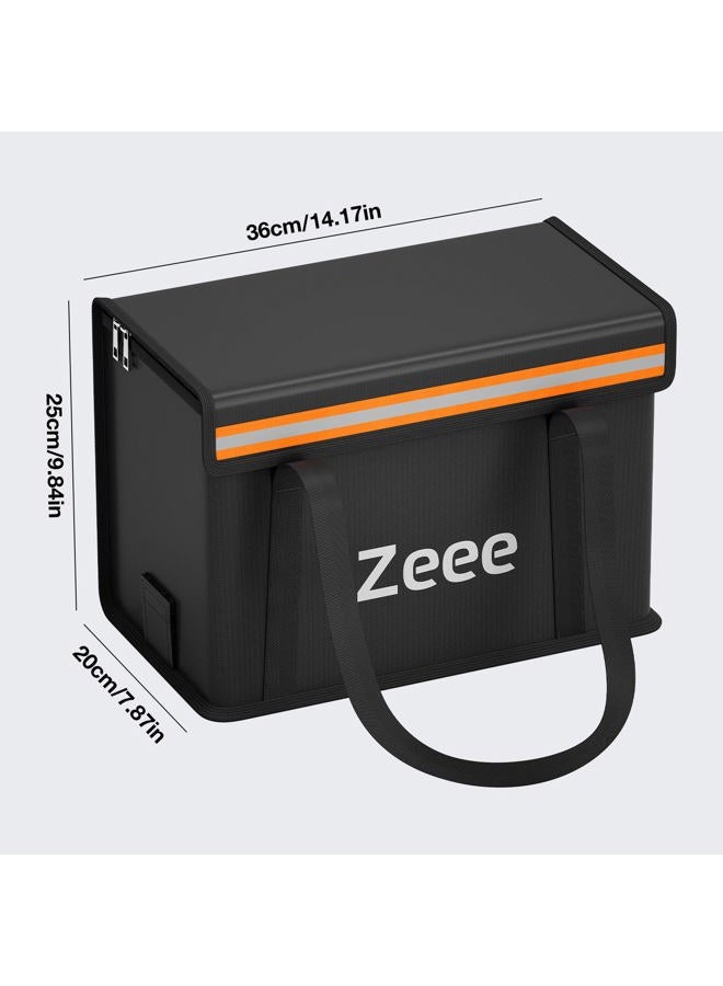 Zeee Lipo Battery Bag Fireproof Explosionproof Safe Bag Extra Large Capacity Lipo Battery Storage Guard Safe Pouch for Charge & Storage(14.17 * 7.87 * 9.84in) - Large Size - Image 2