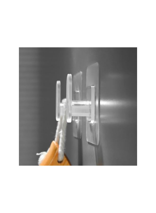 jaexest Adhesive Hooks - Self Adhesive Towel Hooks 10 Pack Hold 22lb(Max) Heavy Duty Sticky Hooks for Hanging Robes Clothes, Utility Hooks Bathroom Kitchen Wall Home Improvement (Clear) - Image 3