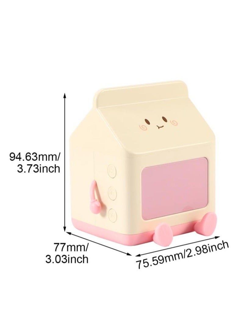 كابتن تيك Kids Alarm Clock, Digital Alarm Clock for Kids Bedroom, Cute Milk Box Shape Clock Children Wake up Clock, 5 Minute Alarm, Rechargeable Alarm Clock for Bedroom Room Decor Birthday Gift(Pink) - Image 5