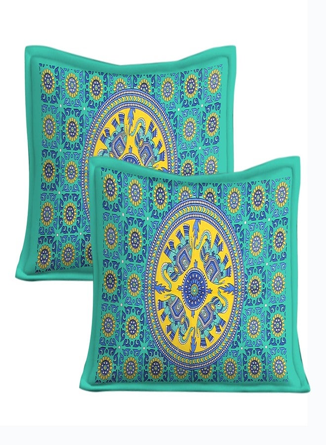 100% Cotton Double Bedsheet for Double Bed King Size Traditional Jaipuri Bedsheet with 2 Pillow Covers - Multi151, 160 TC - Image 3