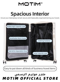Motim Travel Luggage Expandable PP Hard Shell Clearance Luggage with TSA Lock Spinner Wheels Inside Cup Holder and Front Inside Hook for Long Distance Travel by Airplane  - Image 5