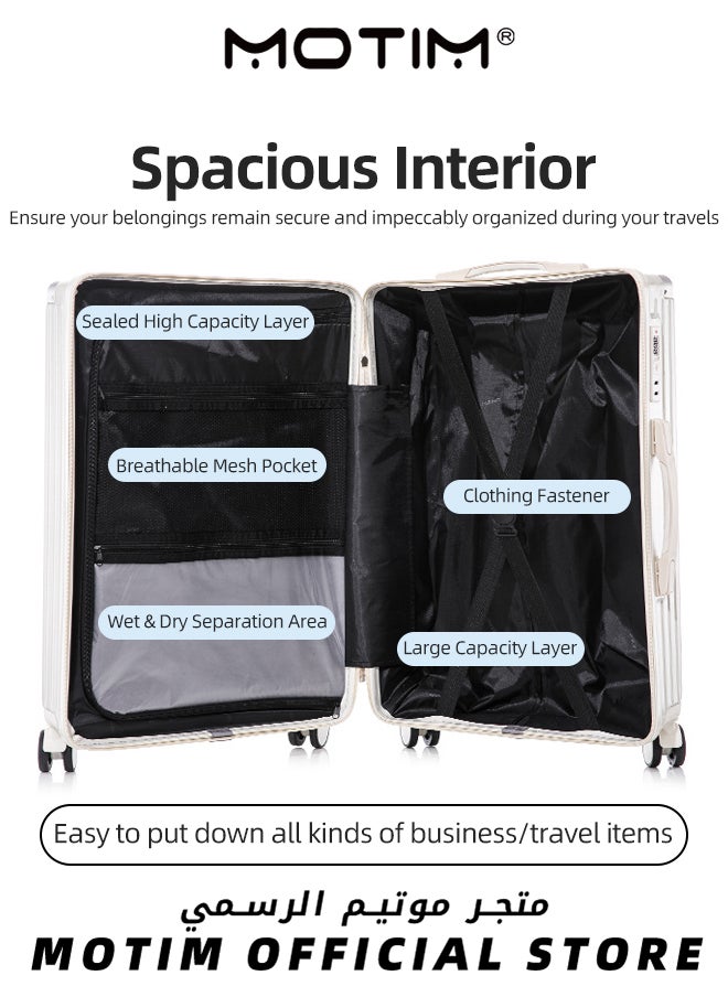 Motim - Travel Luggage Expandable PP Hard Shell Clearance Luggage with TSA Lock Spinner Wheels Inside Cup Holder and Front Inside Hook for Long Distance Travel by Airplane - Image 1