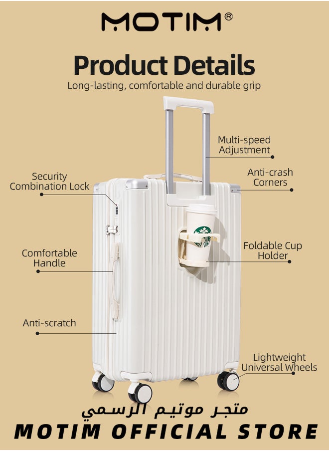 Motim - Travel Luggage Expandable PP Hard Shell Clearance Luggage with TSA Lock Spinner Wheels Inside Cup Holder and Front Inside Hook for Long Distance Travel by Airplane - Image 1