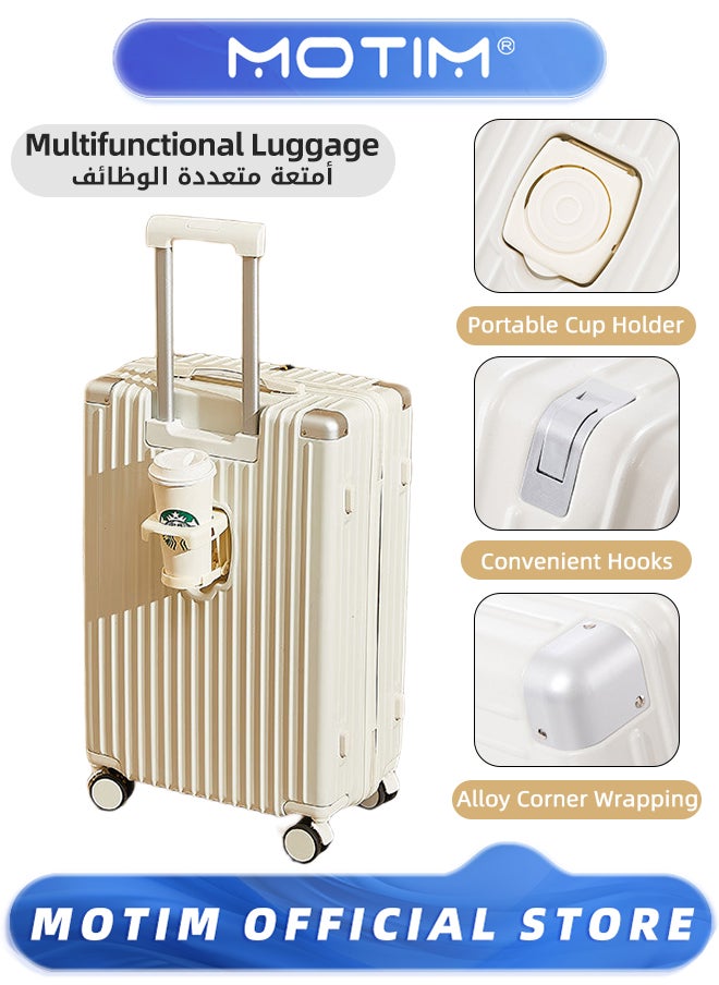 Motim - Travel Luggage Expandable PP Hard Shell Clearance Luggage with TSA Lock Spinner Wheels Inside Cup Holder and Front Inside Hook for Long Distance Travel by Airplane - Image 1