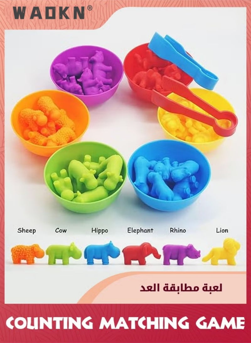 WAOKN Counting Matching Game, Sorting Toys With Sorting Cups,Color Classification And Sensory Training Preschool Educational Learning Toys Set Gift For Toddlers Kids Boys Girls Ages 3+,Dinosaur - Image 5