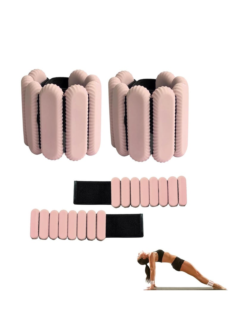 أرابايت 2 أوزان معصم قابلة للتعديل، أوزان معصم وكاحل قابلة للتعديل 2 رطل لكل منها، أوزان معصم متينة للنساء والرجال، أصفاد مرجحة محمولة للمنزل والمكتب، والمشي، واليوغا، والرقص، وباريه، وصالة الألعاب الرياضية (وردي) - Image 1