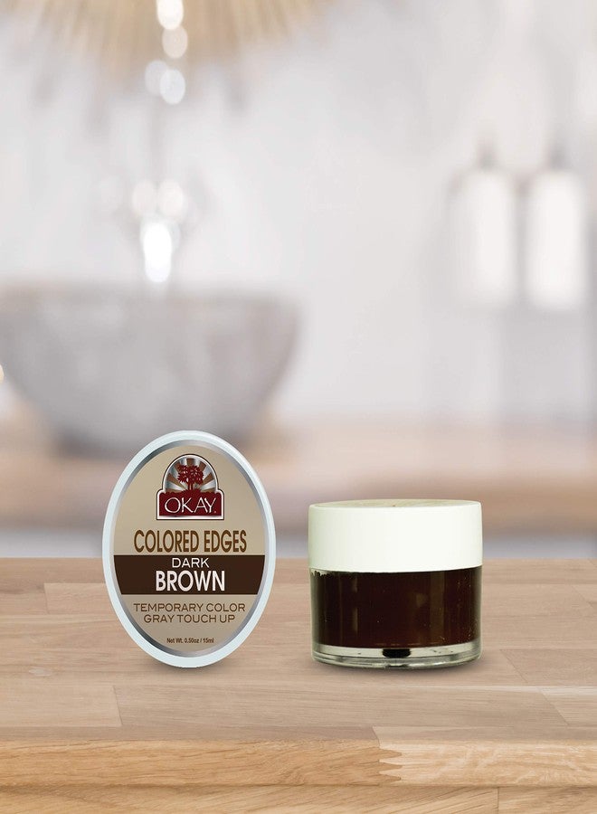 OKAY Colored Edges Dark Brown - Root Touch Up, Edge Control, Root Cover Up, Black Edge Gel, Gray Hair Cover Up for Women & Men, Hairline Coverage for Hair Loss, Thinning - 0.5 Oz (Pack of 1) - Image 2