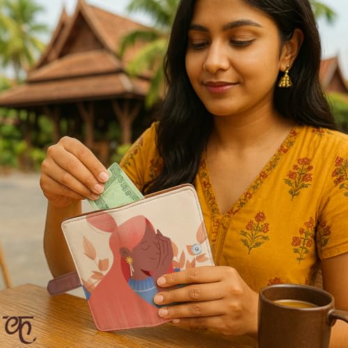 Kalankit Passport Wallet for Women | Vegan Leather Bi-Fold Long Wallet & Travel Purse | Valentine Gift for Her, Valentine Gifts for Women | Self-Love - Image 2