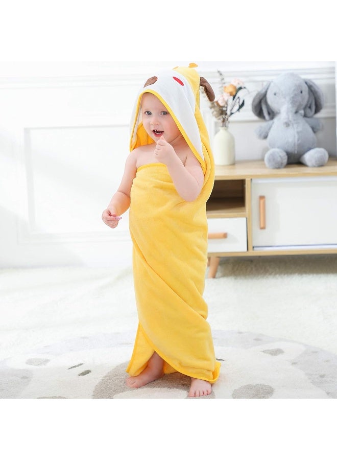 MICHLEY Animal Hooded Baby Bath Towel Toddler Premium Cotton Absorbent Bathrobe for Girls Boys 0-6T, Giraffe - Image 5