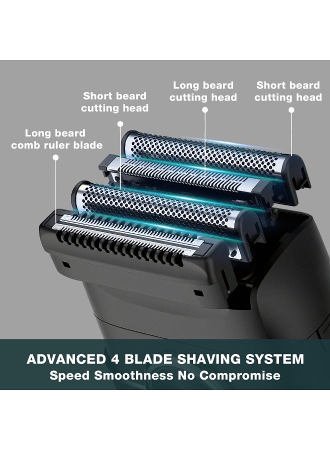 سمارتكس ماكينة حلاقة برقائق معدنية، ماكينة حلاقة كهربائية للرجال، ماكينة حلاقة صغيرة للرجال مقاومة للماء، ماكينة حلاقة كهربائية للرجال لاسلكية قابلة لإعادة الشحن، شفرة عائمة مزدوجة للحلاقة الدقيقة، ماكينة حلاقة للسفر، للاستخدام الرطب والجاف - Image 2
