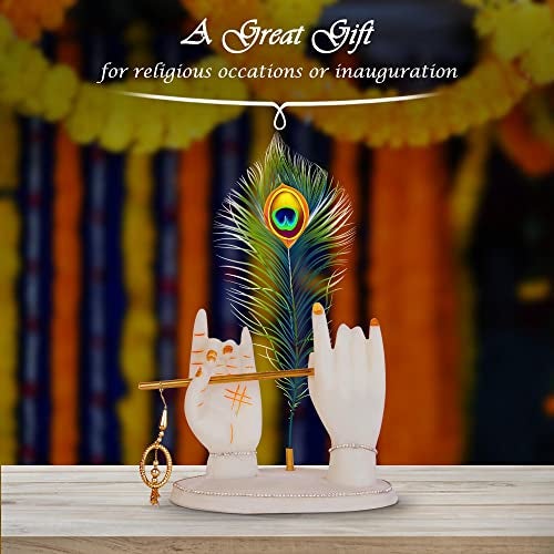 Mariner's Creation Premium Krishna Hands Idol with Flute for Home Decor Bedroom Living Room Office House Warming Gift Home Decorative Item Color- White SIZE-18X9X18 CM, POLYRESIN - Image 5