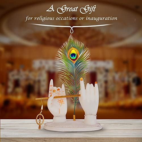 Mariner's Creation Premium Krishna Hands Idol with Flute for Home Decor Bedroom Living Room Office House Warming Gift Home Decorative Item Color- White SIZE-18X9X18 CM, POLYRESIN - Image 2