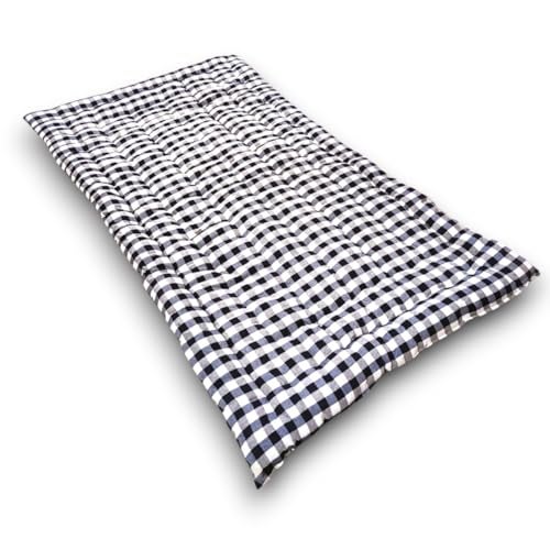 ATOOTFUSION Soft Thick Premium Cotton Quilt|Movable Foldable Rollable Light Weight Filled Single Firm Cotton Mattress|Gadda(Ghingam Plaid,1 Sleeping Capacity,3X6 Ft Or 72X36 In)Black&White Check - Image 3