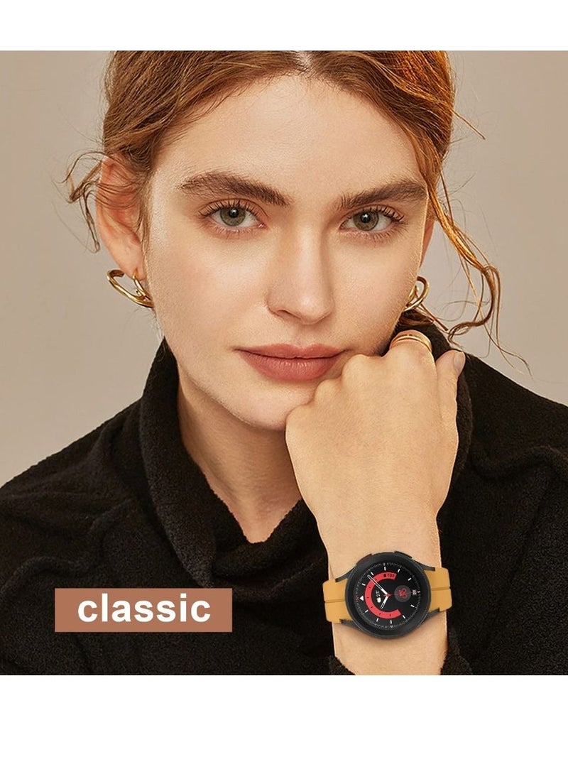 سوار رياضي سيليكون لساعة سامسونج جالكسي واتش 6 / 5 / 4 (40/44 ملم) و 5 برو (45 ملم)، حزام بديل ناعم ومقاوم للتعرق - أصفر - Image 5